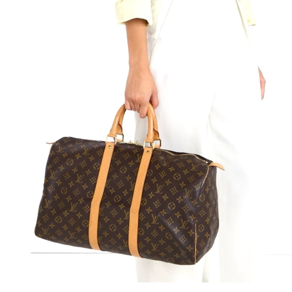 Authentic Louis Vuitton Keepall 45 travel duffel bag  M41428 monogram